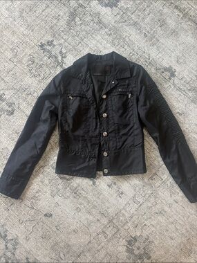 Rocawear Black Sleeve Logo Button-Up Jacket